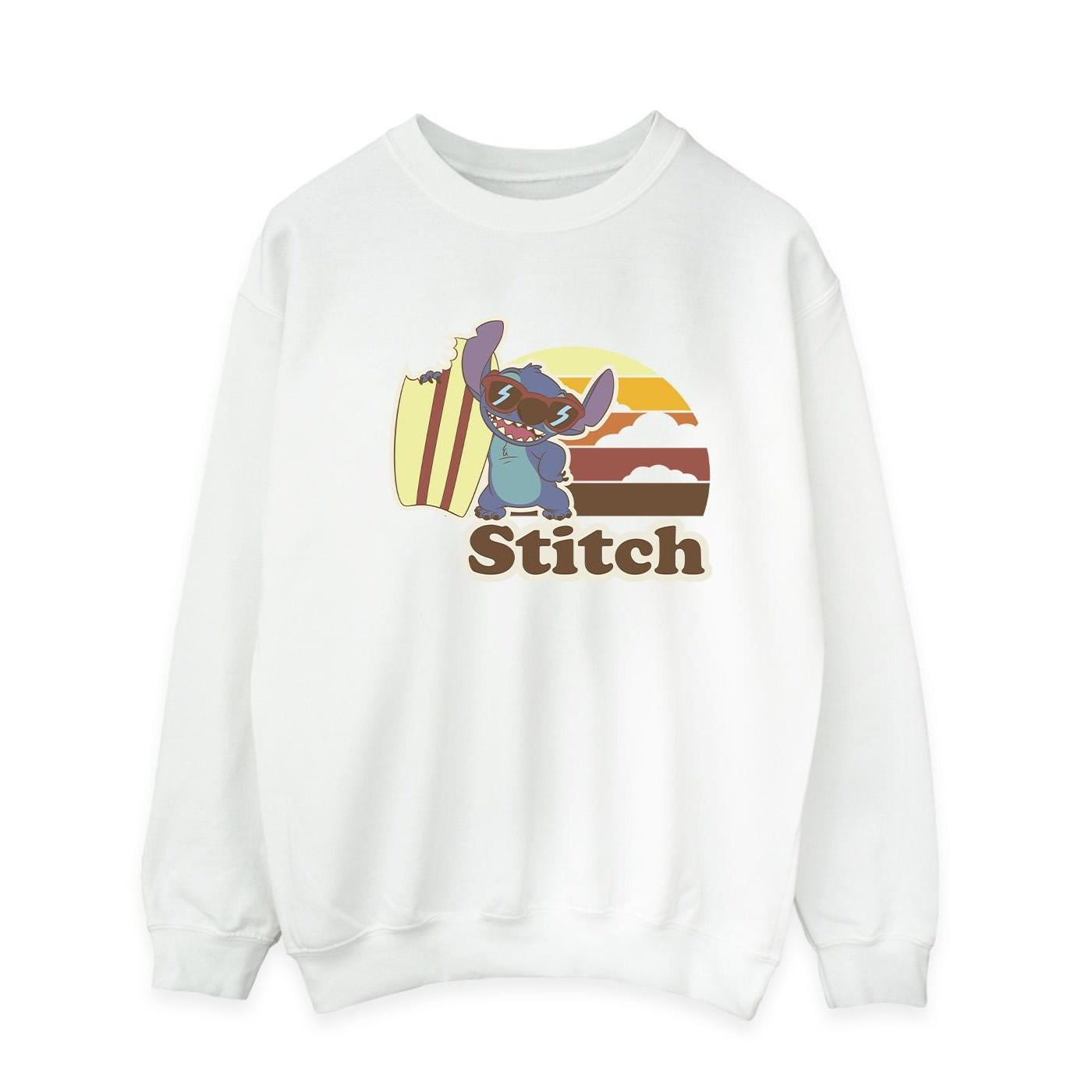 Lilo And Stitch Bitten Surfboard Sweatshirt Herren Weiss M von Disney