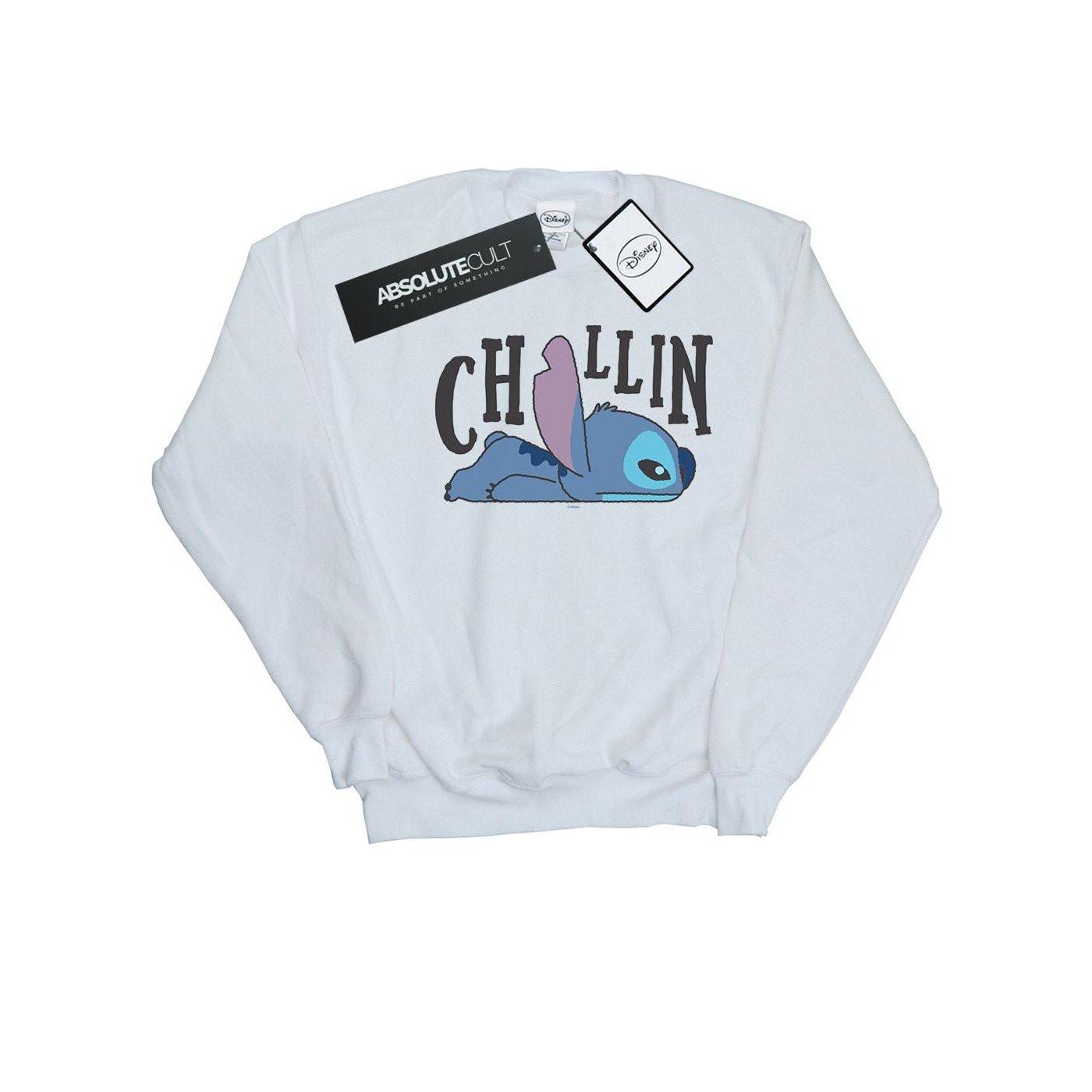 Lilo And Stitch Chillin Sweatshirt Herren Weiss M von Disney