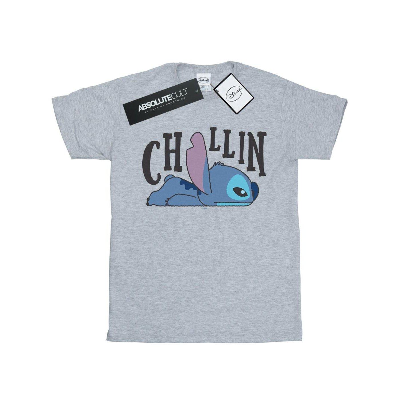 Lilo And Stitch Chillin Tshirt Unisex Grau 128 von Disney