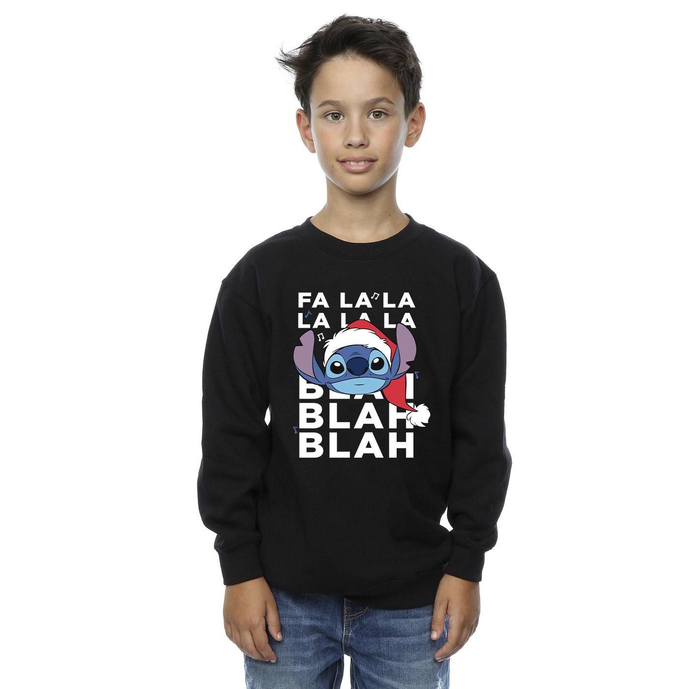 Lilo And Stitch Christmas Blah Blah Blah Sweatshirt Jungen Schwarz 140/146 von Disney