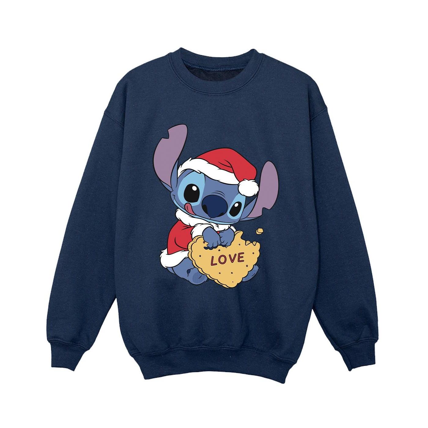 Lilo And Stitch Christmas Love Biscuit Sweatshirt Jungen Marine 104 von Disney