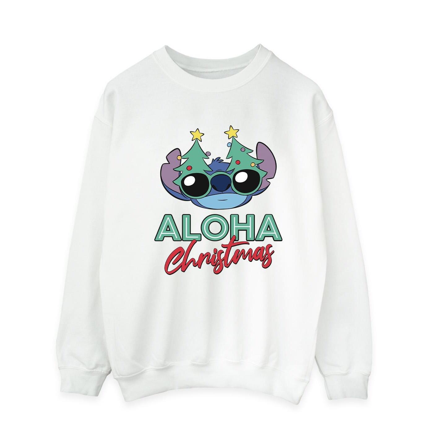 Lilo And Stitch Christmas Tree Shades Sweatshirt Herren Weiss L von Disney