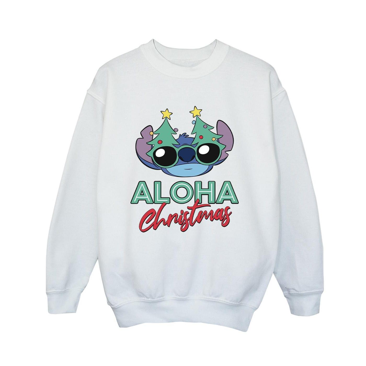 Lilo And Stitch Christmas Tree Shades Sweatshirt Jungen Weiss 152-158 von Disney