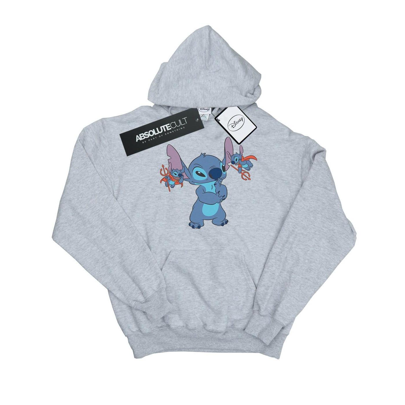 Lilo And Stitch Little Devils Kapuzenpullover Herren Grau S von Disney