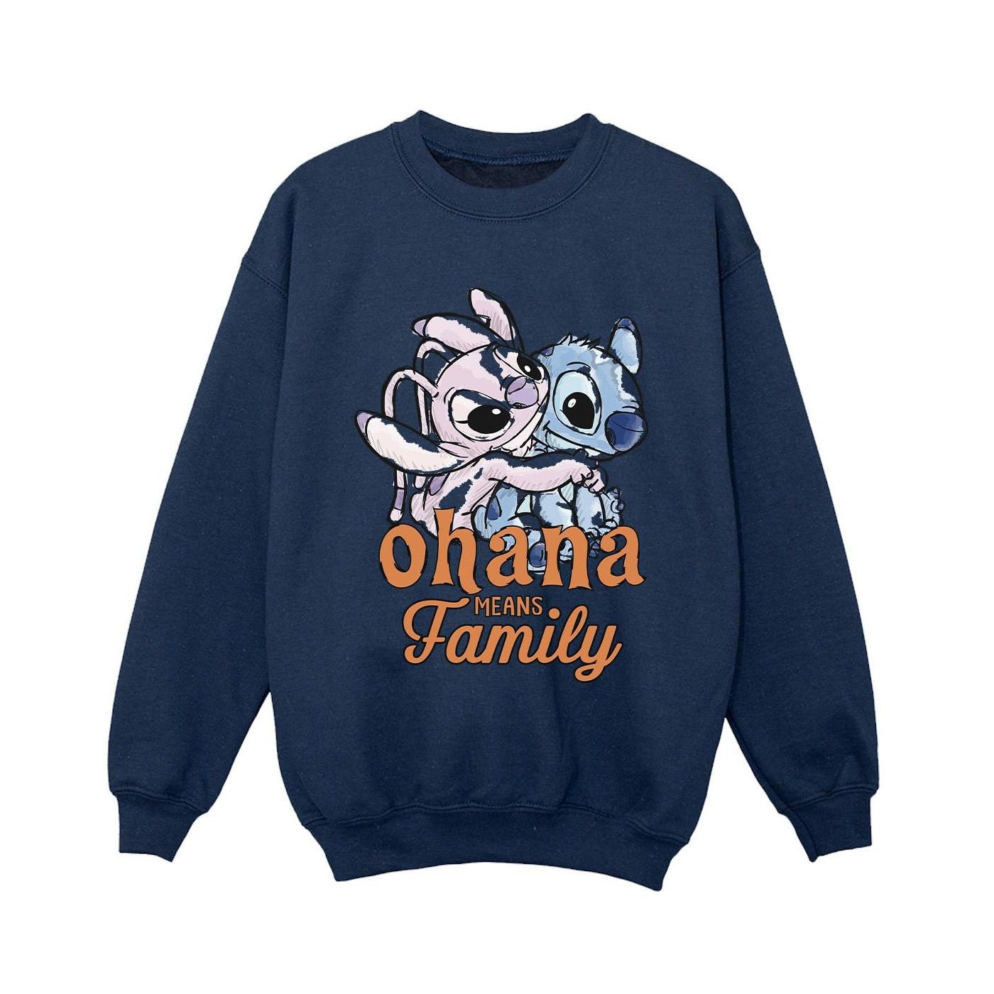 Lilo And Stitch Ohana Angel Hug Sweatshirt Jungen Marine 140/146 von Disney