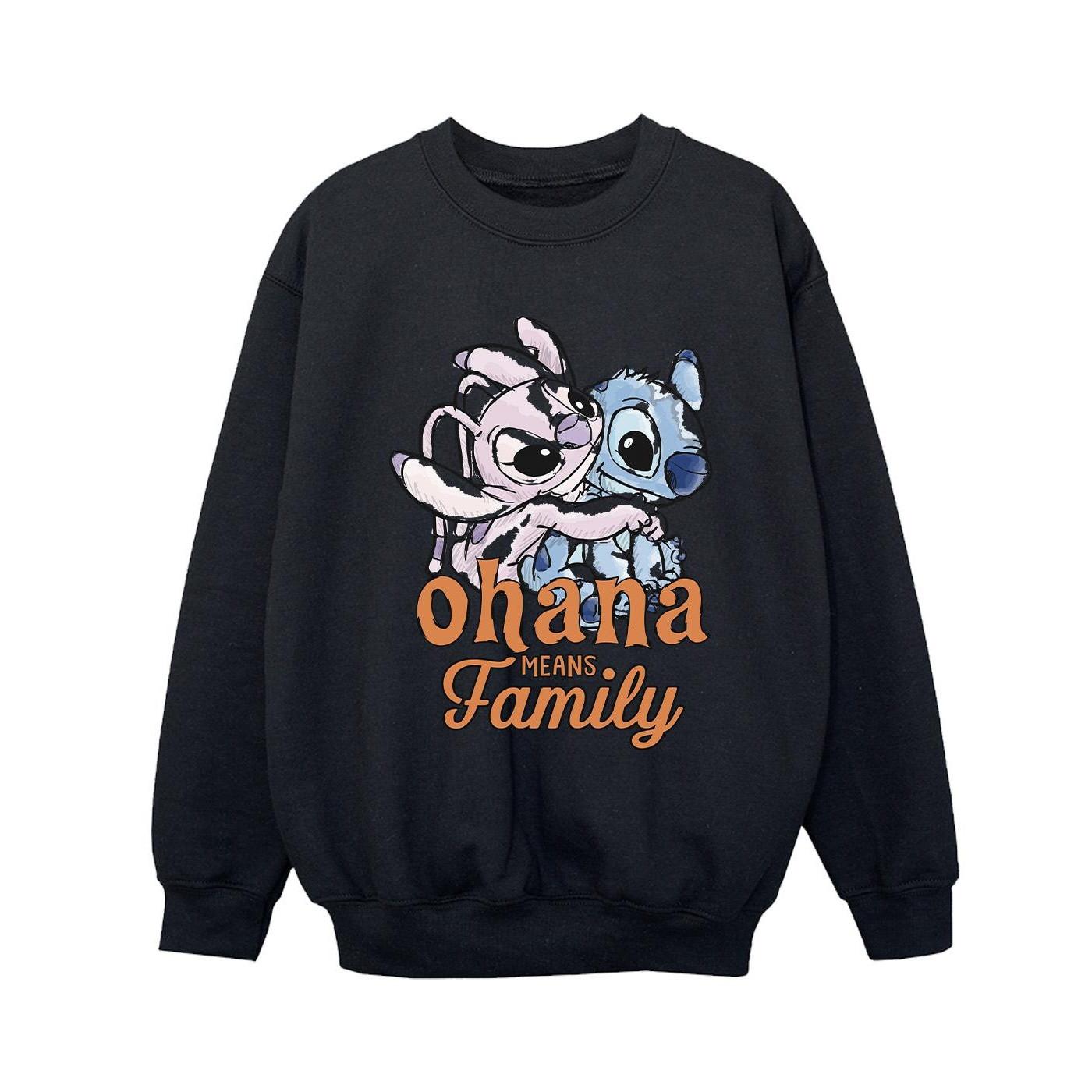 Lilo And Stitch Ohana Angel Hug Sweatshirt Jungen Schwarz 104 von Disney