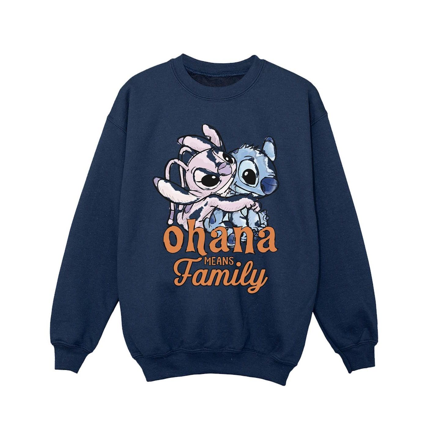 Lilo And Stitch Ohana Angel Hug Sweatshirt Mädchen Marine 152-158 von Disney