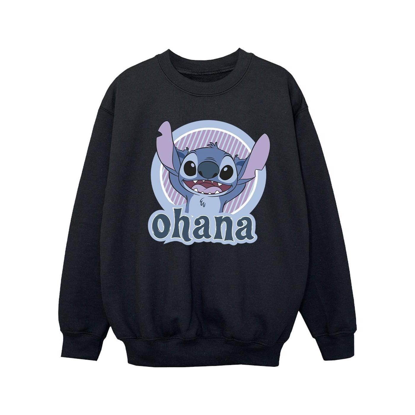 Lilo And Stitch Ohana Circle Sweatshirt Mädchen Schwarz 116 von Disney