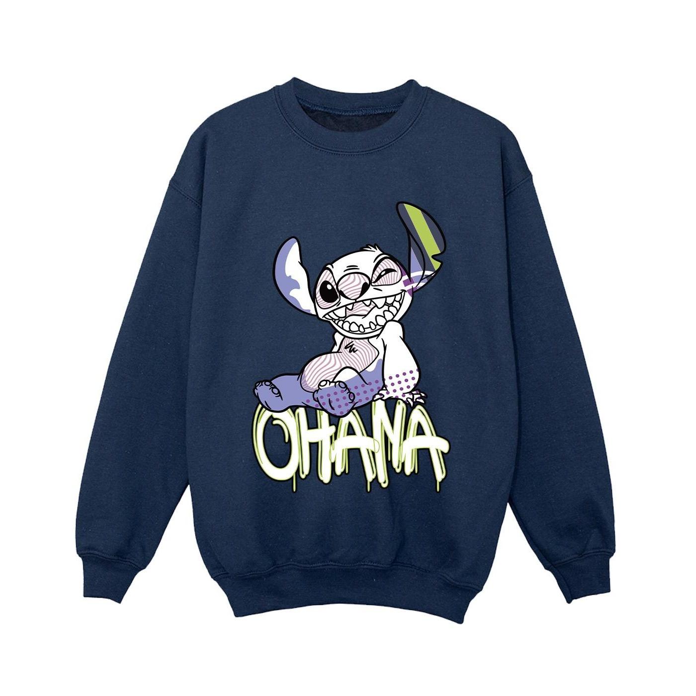 Lilo And Stitch Ohana Graffiti Sweatshirt Jungen Marine 140/146 von Disney