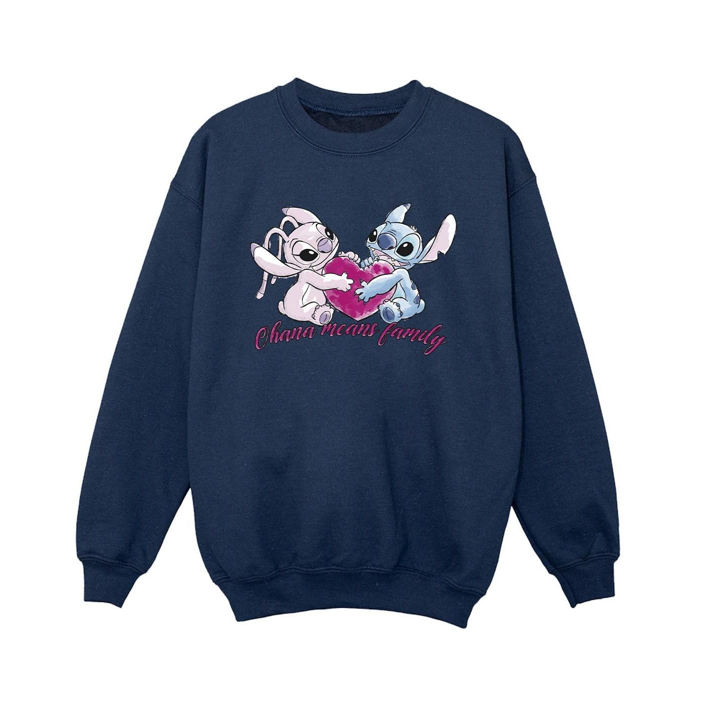 Lilo And Stitch Ohana Heart With Angel Sweatshirt Jungen Marine 116 von Disney