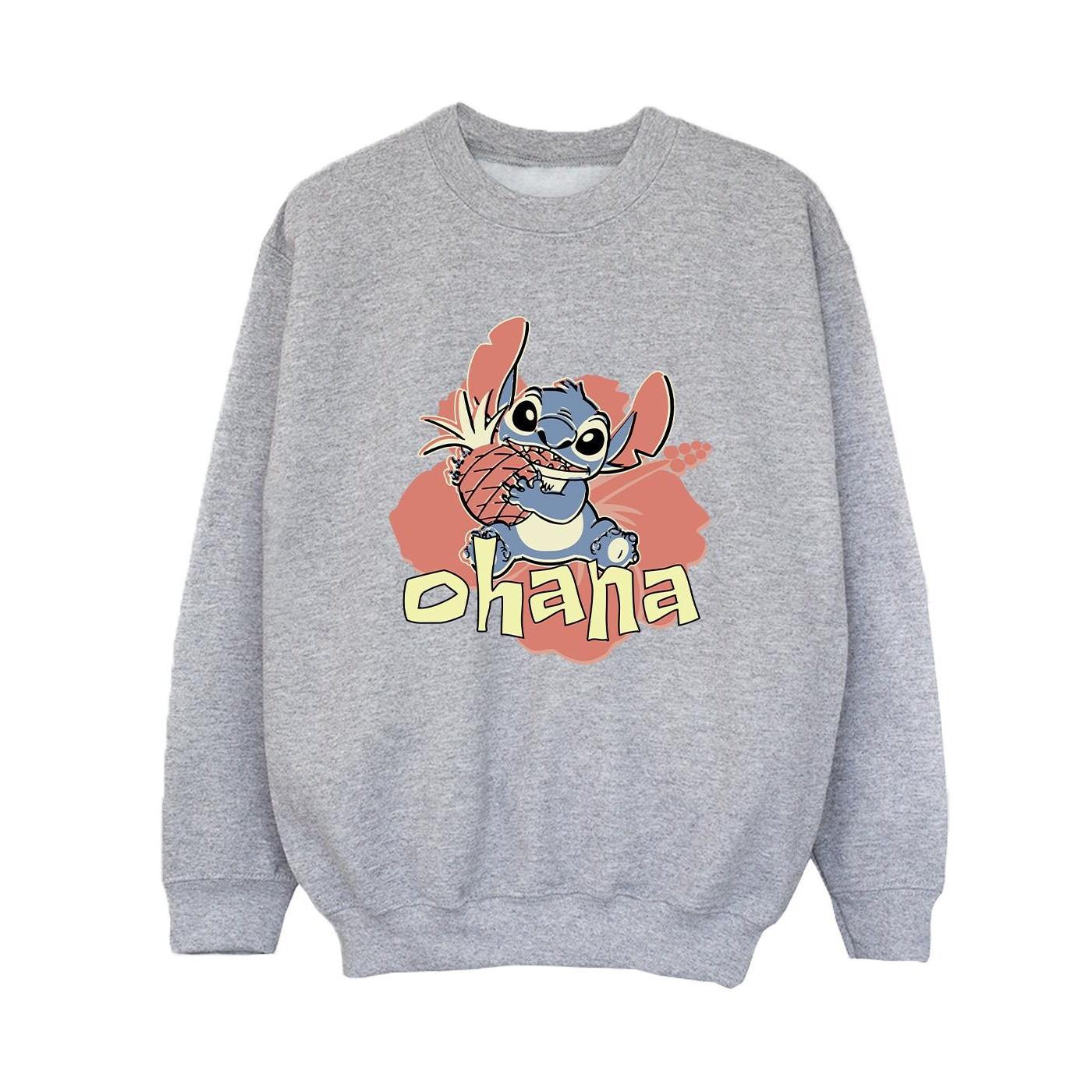 Lilo And Stitch Ohana Pineapple Sweatshirt Jungen Grau 104 von Disney