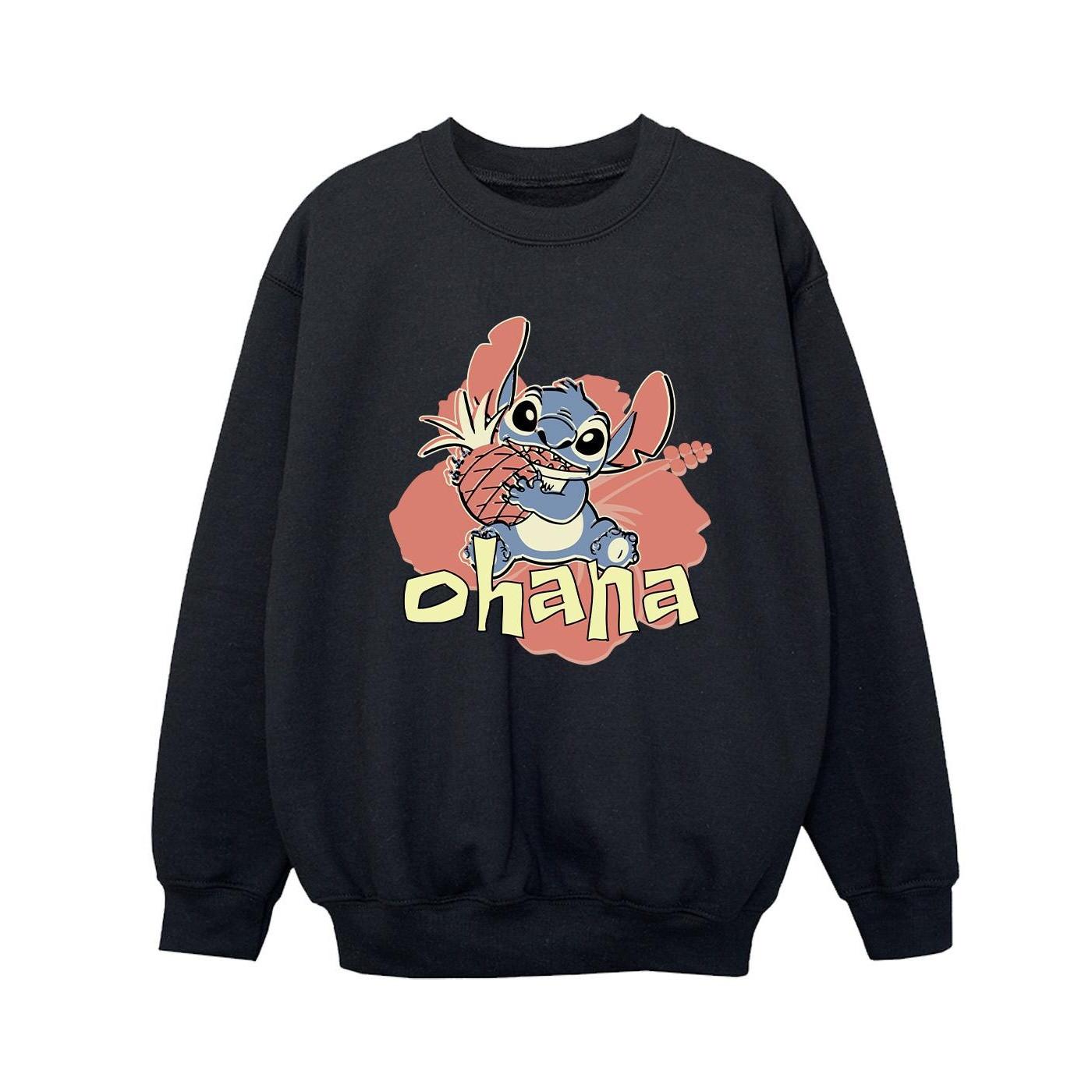 Lilo And Stitch Ohana Pineapple Sweatshirt Jungen Schwarz 140/146 von Disney