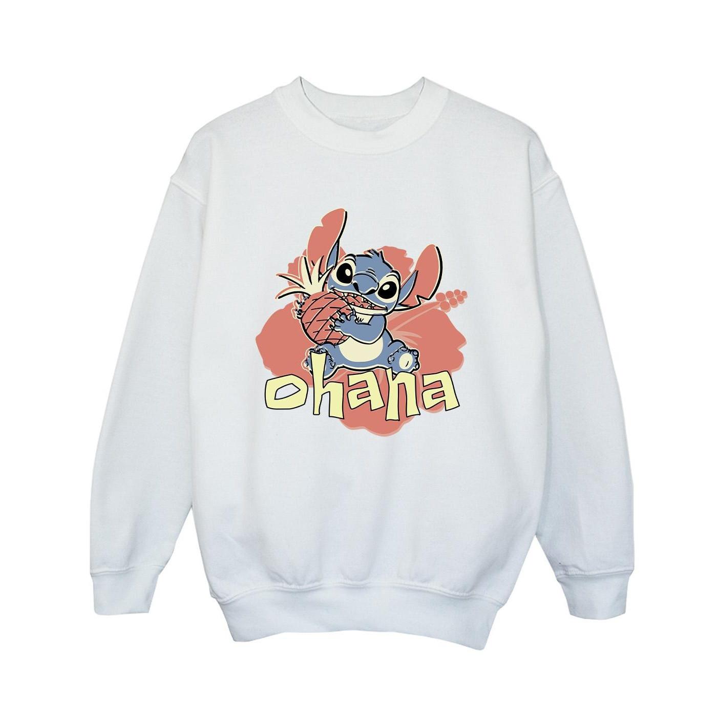 Lilo And Stitch Ohana Pineapple Sweatshirt Jungen Weiss 128 von Disney