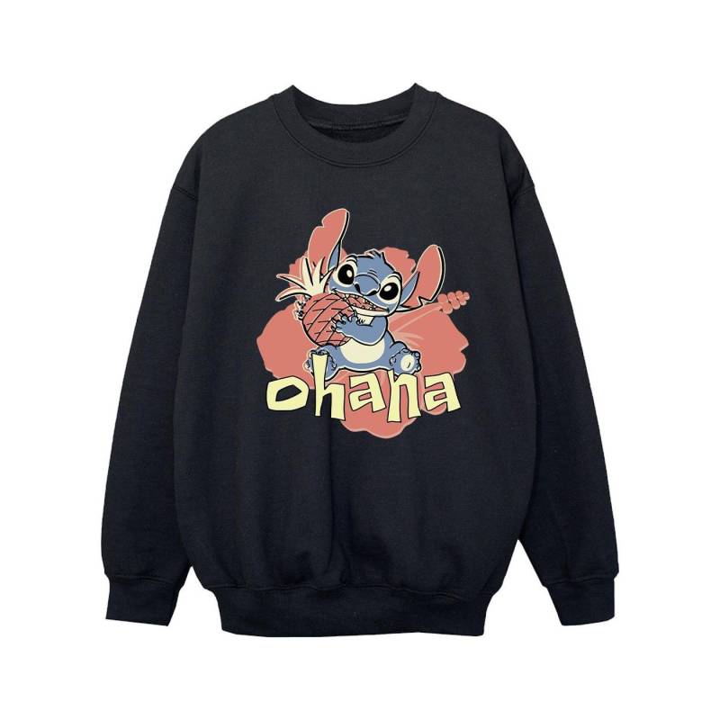 Lilo And Stitch Ohana Pineapple Sweatshirt Mädchen Schwarz 104 von Disney