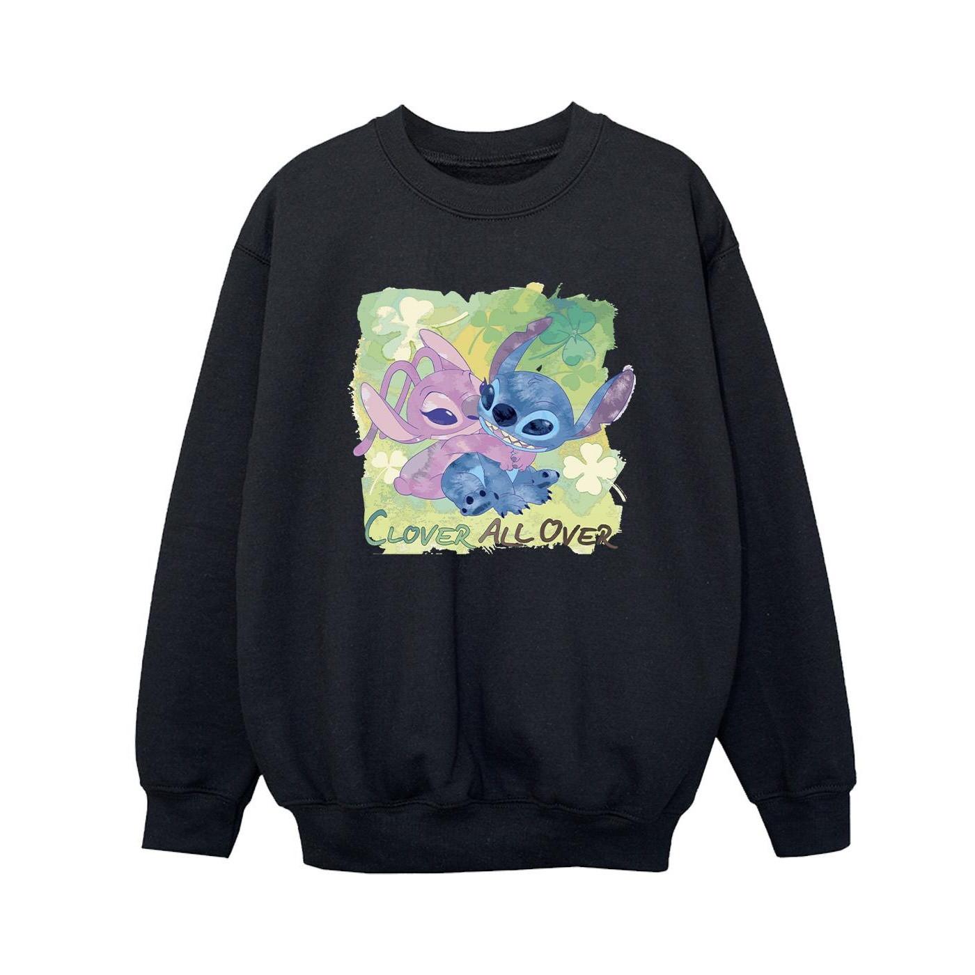 Lilo And Stitch St Patrick's Day Clover Sweatshirt Jungen Schwarz 116 von Disney