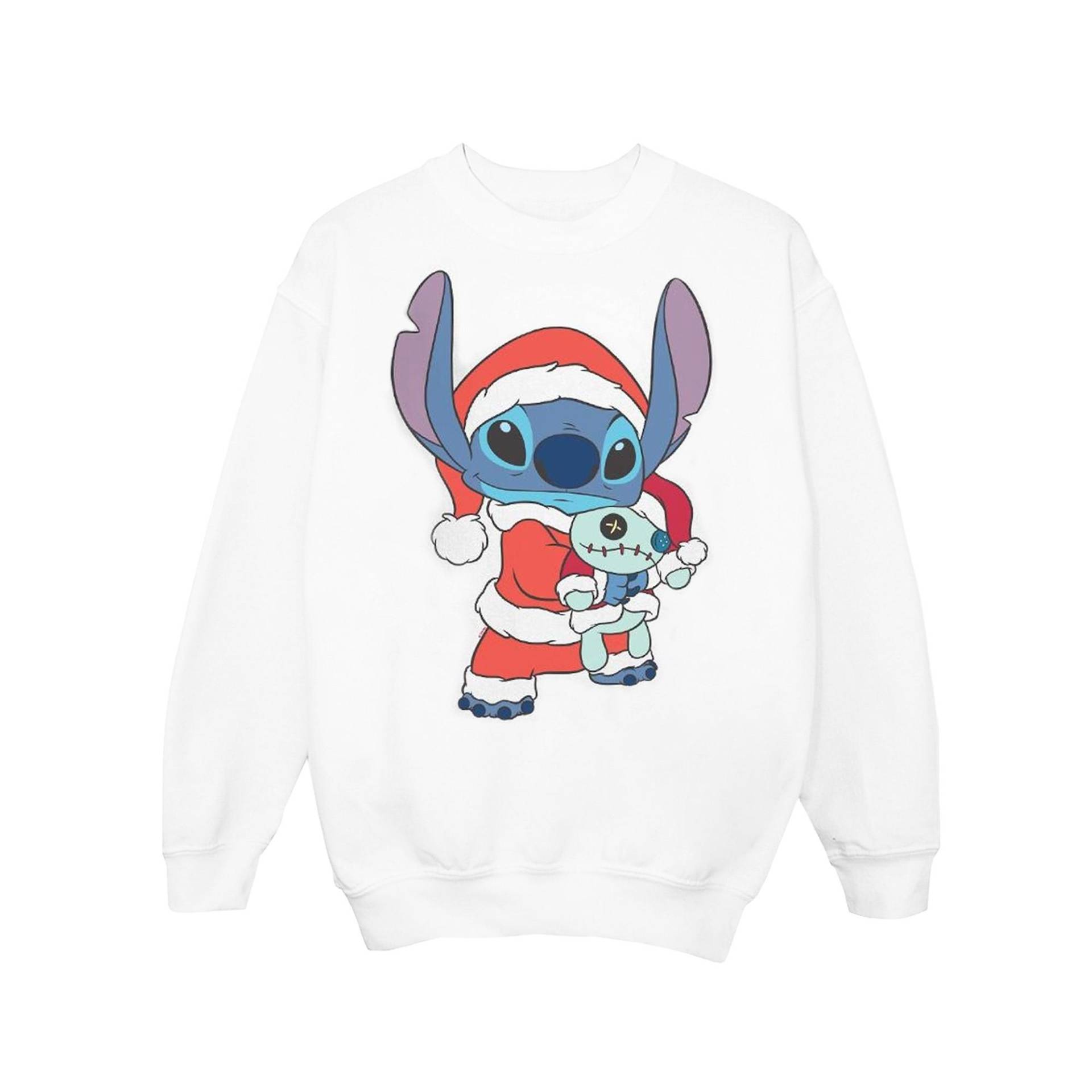 Lilo And Stitch Stitch Christmas Sweatshirt Mädchen Weiss 152-158 von Disney