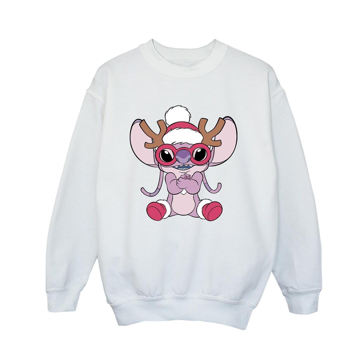 Lilo & Stitch Angel Reindeer Sweatshirt Jungen Weiss 152-158 von Disney