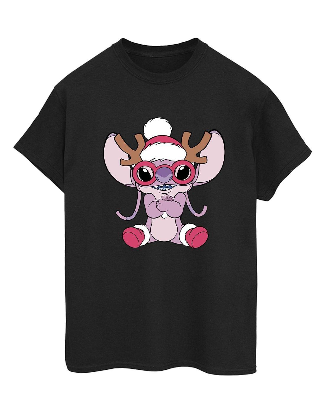 Lilo & Stitch Angel Reindeer Tshirt Damen Schwarz 4XL von Disney