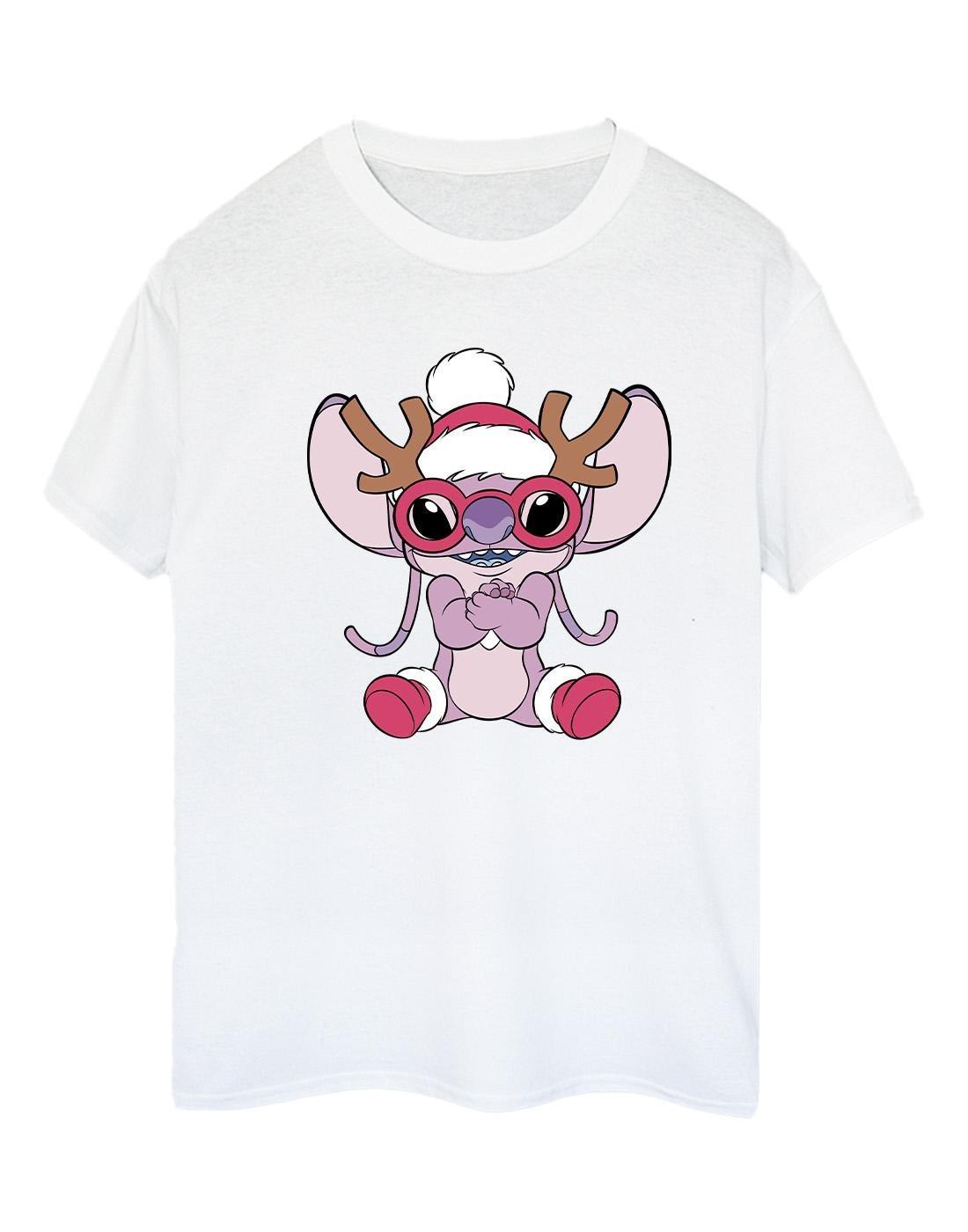 Lilo & Stitch Angel Reindeer Tshirt Damen Weiss 4XL von Disney