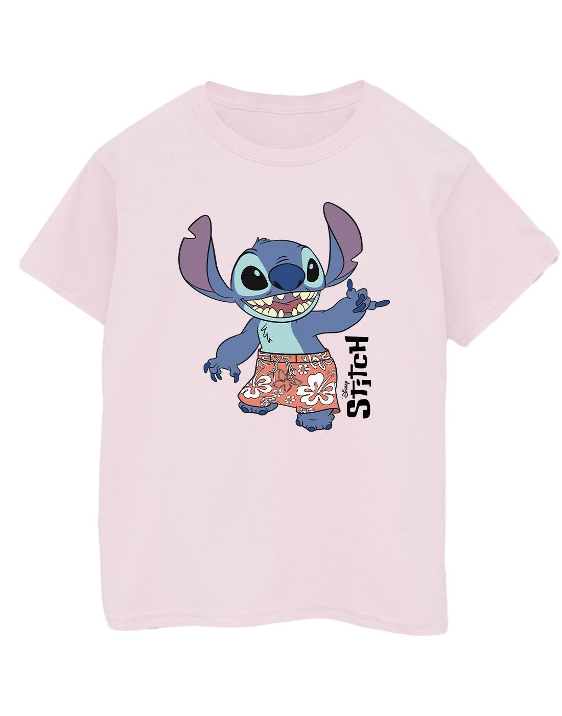 Lilo & Stitch Bermuda Shorts Tshirt Damen Pink L von Disney