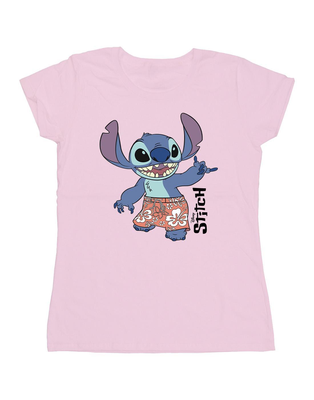 Lilo & Stitch Bermuda Shorts Tshirt Damen Pink L von Disney