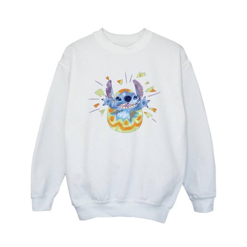 Lilo & Stitch Cracking Egg Sweatshirt Mädchen Weiss 152-158 von Disney