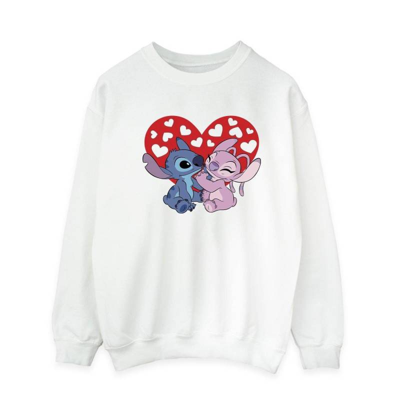 Lilo & Stitch Hearts Sweatshirt Herren Weiss XXL von Disney