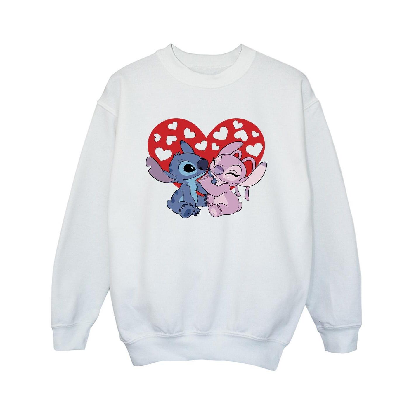 Lilo & Stitch Hearts Sweatshirt Jungen Weiss 140/146 von Disney