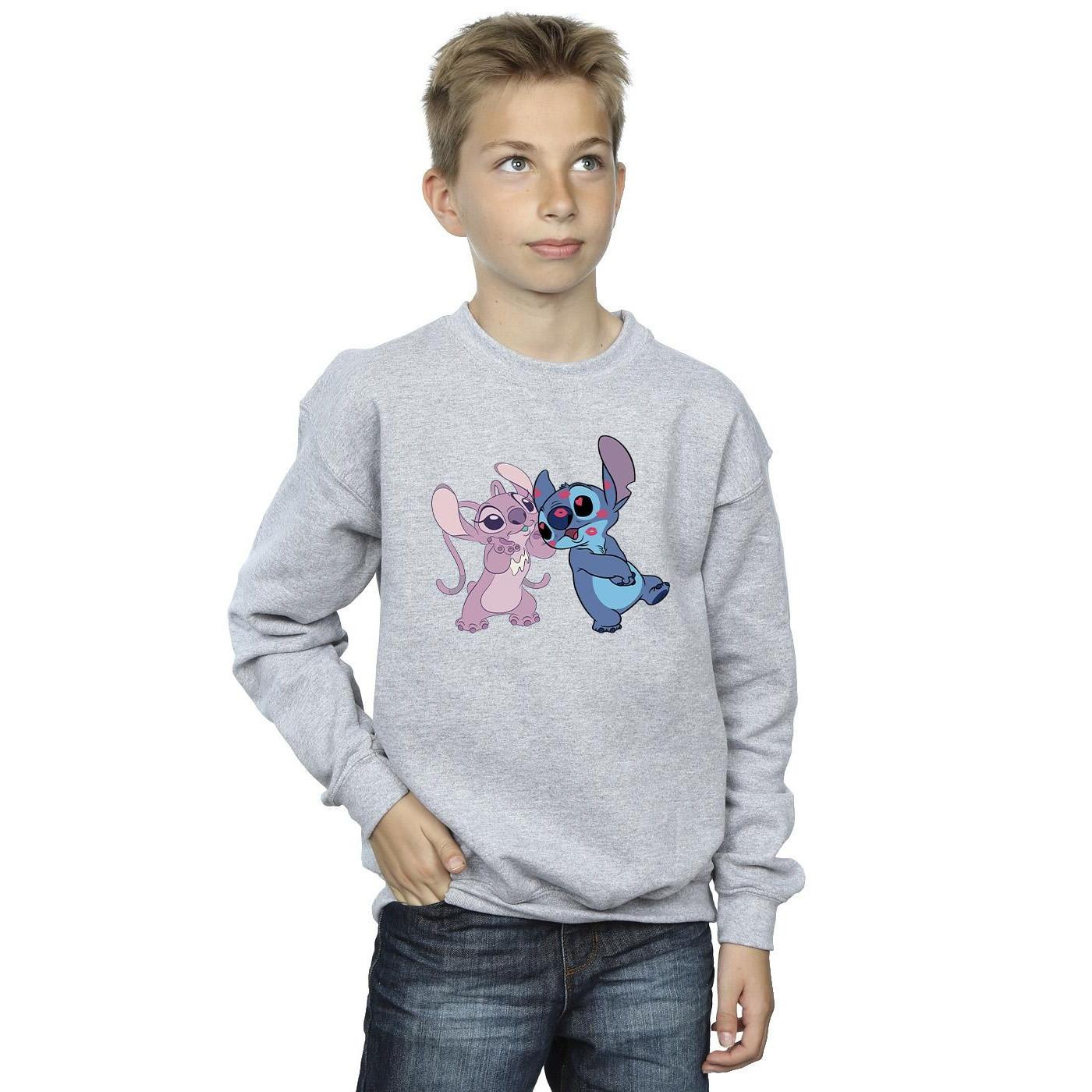 Lilo & Stitch Kisses Sweatshirt Jungen Grau 140/146 von Disney