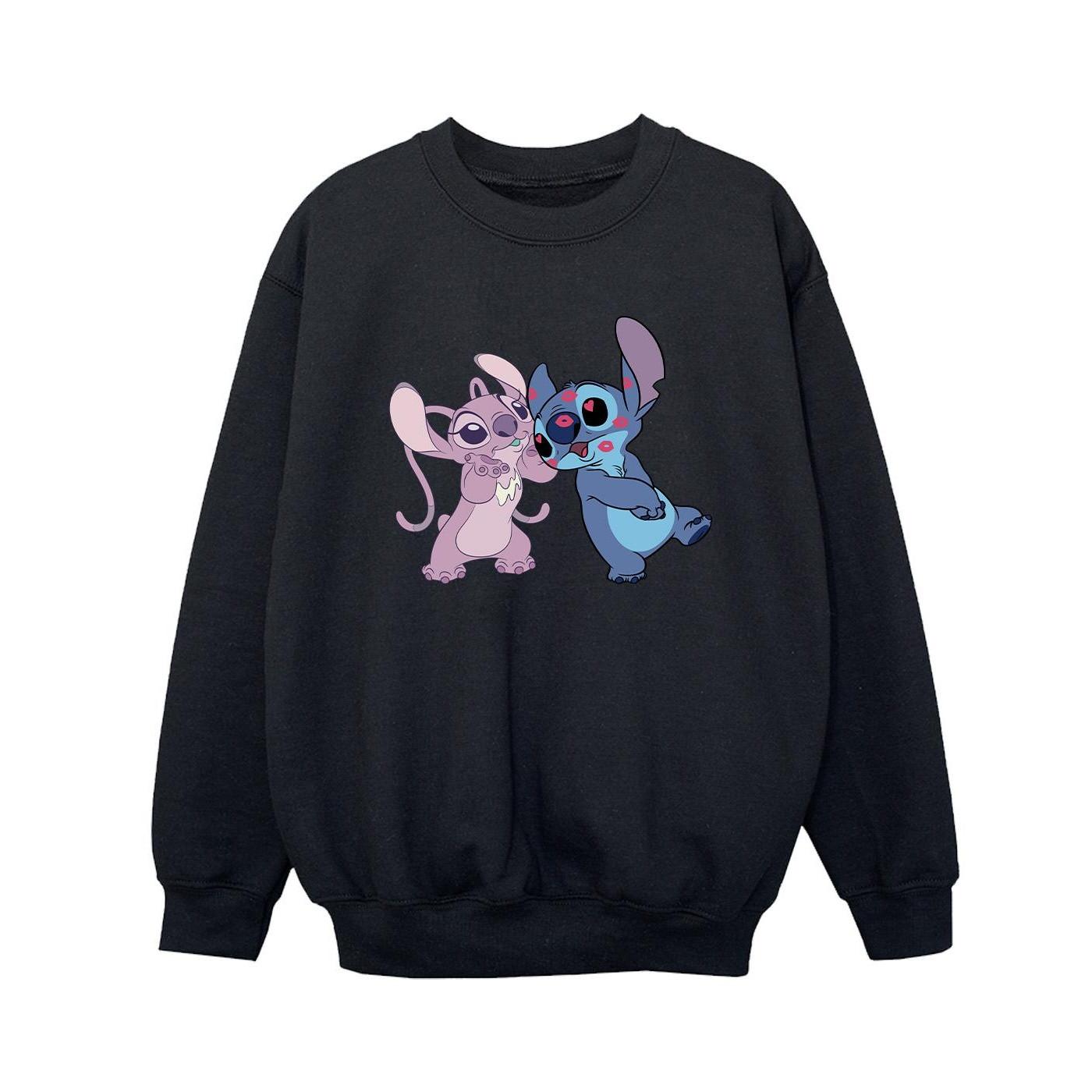 Lilo & Stitch Kisses Sweatshirt Jungen Schwarz 116 von Disney