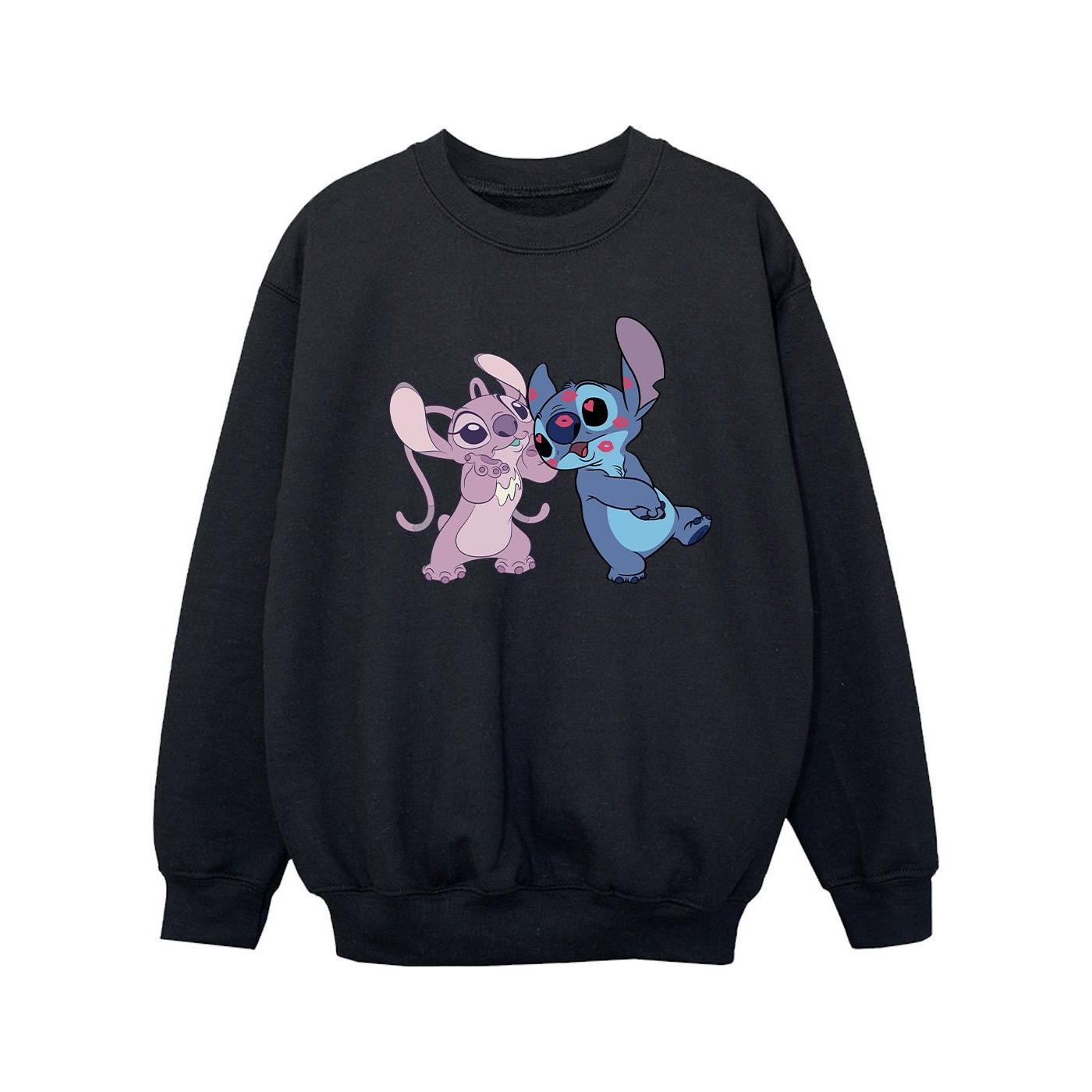 Lilo & Stitch Kisses Sweatshirt Mädchen Schwarz 152-158 von Disney