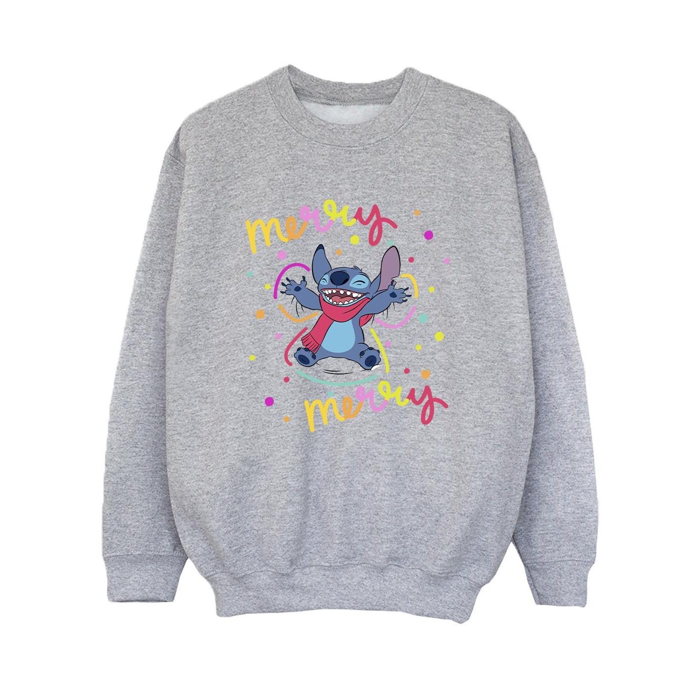 Lilo & Stitch Merry Rainbow Sweatshirt Jungen Grau 116 von Disney