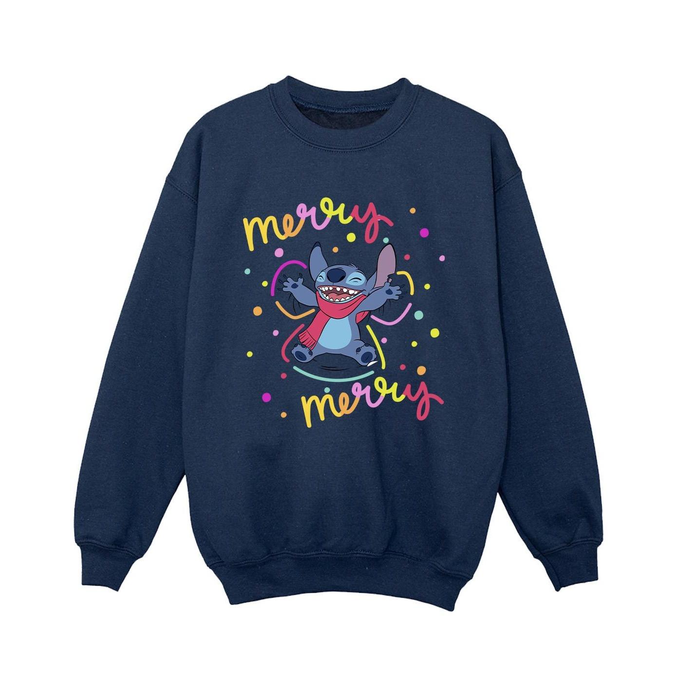 Lilo & Stitch Merry Rainbow Sweatshirt Jungen Marine 140/146 von Disney