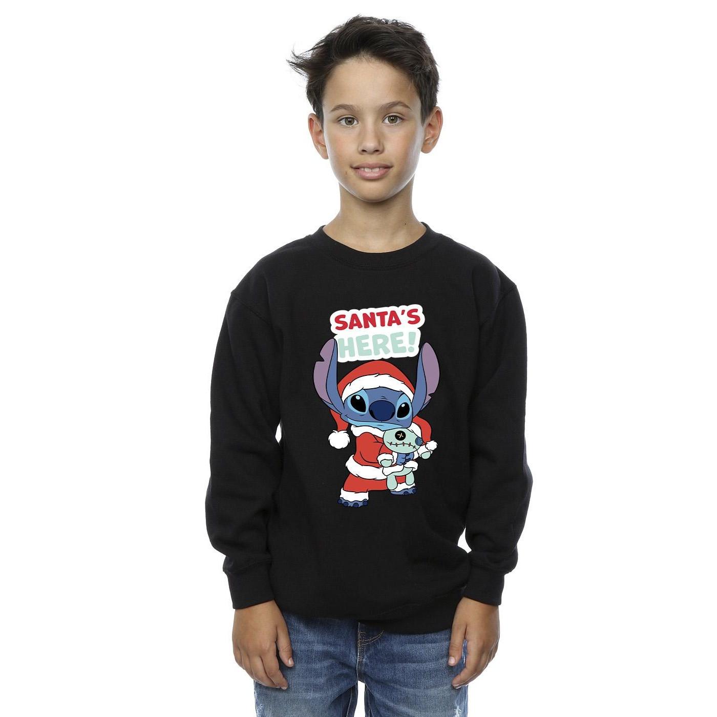 Lilo & Stitch Santa's Here Sweatshirt Jungen Schwarz 116 von Disney