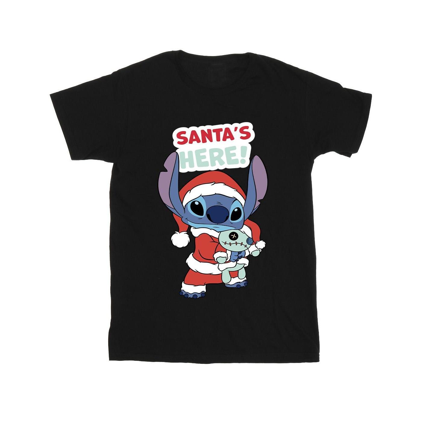 Lilo & Stitch Santa's Here Tshirt Jungen Schwarz 128 von Disney