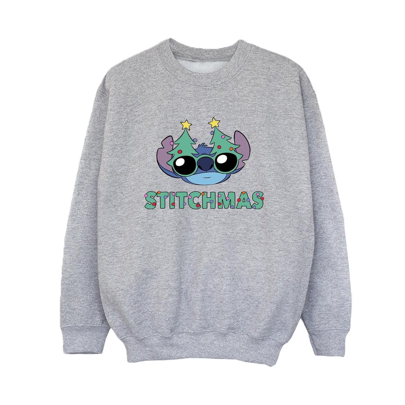 Lilo & Stitch Stitchmas Glasses Sweatshirt Jungen Grau 152-158 von Disney