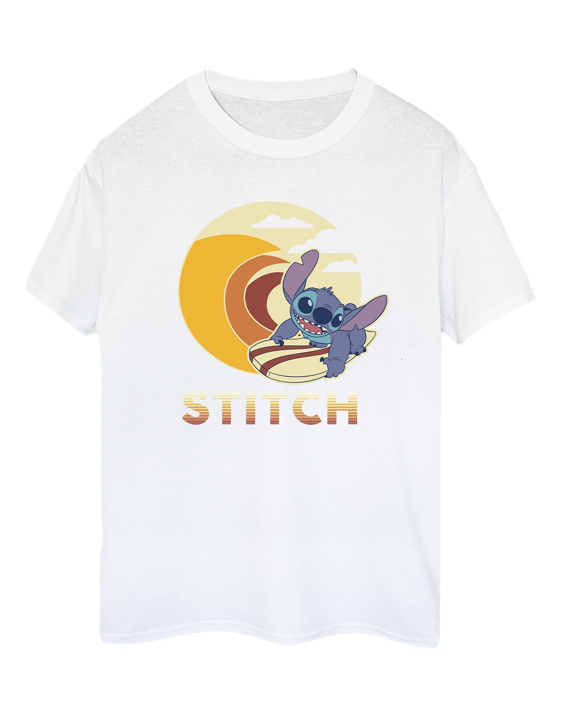 Lilo & Stitch Summer Waves Tshirt Damen Weiss S von Disney