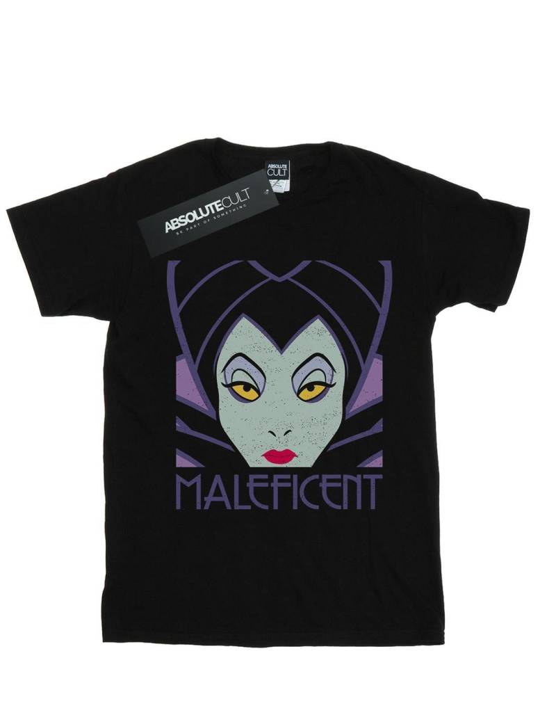 Maleficent Cropped Head Tshirt Damen Schwarz L von Disney
