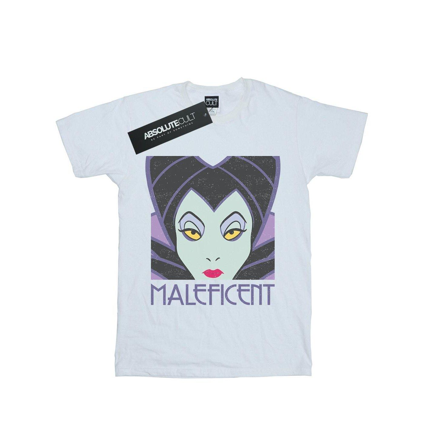 Maleficent Cropped Head Tshirt Unisex Weiss 128 von Disney