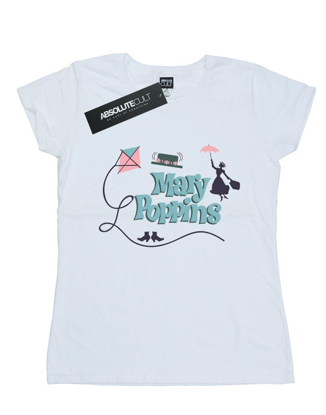 Mary Poppins Logo Tshirt Damen Weiss L von Disney