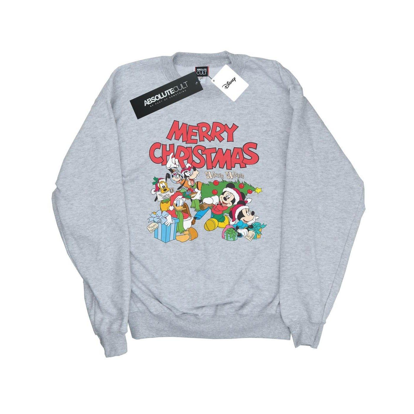 Mickey And Friends Winter Wishes Sweatshirt Mädchen Grau 104 von Disney