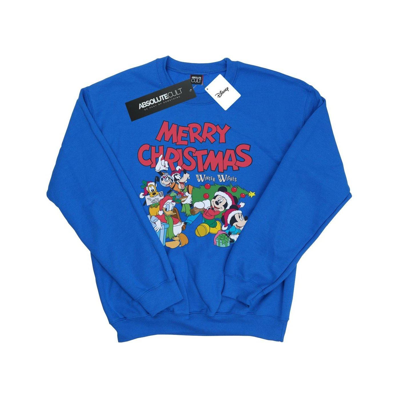 Mickey And Friends Winter Wishes Sweatshirt Mädchen Königsblau 152-158 von Disney