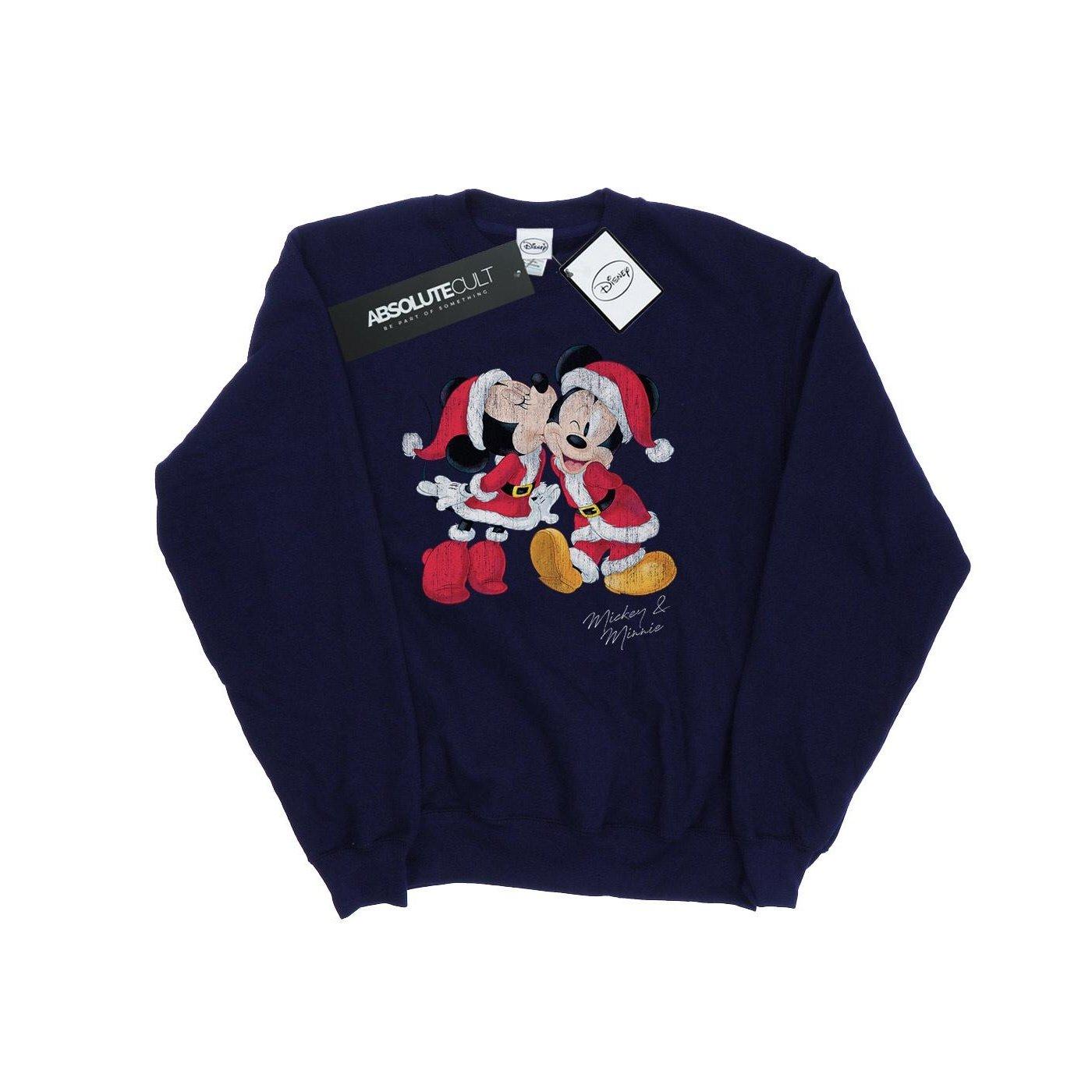 Mickey And Minnie Christmas Kiss Sweatshirt Mädchen Marine 116
