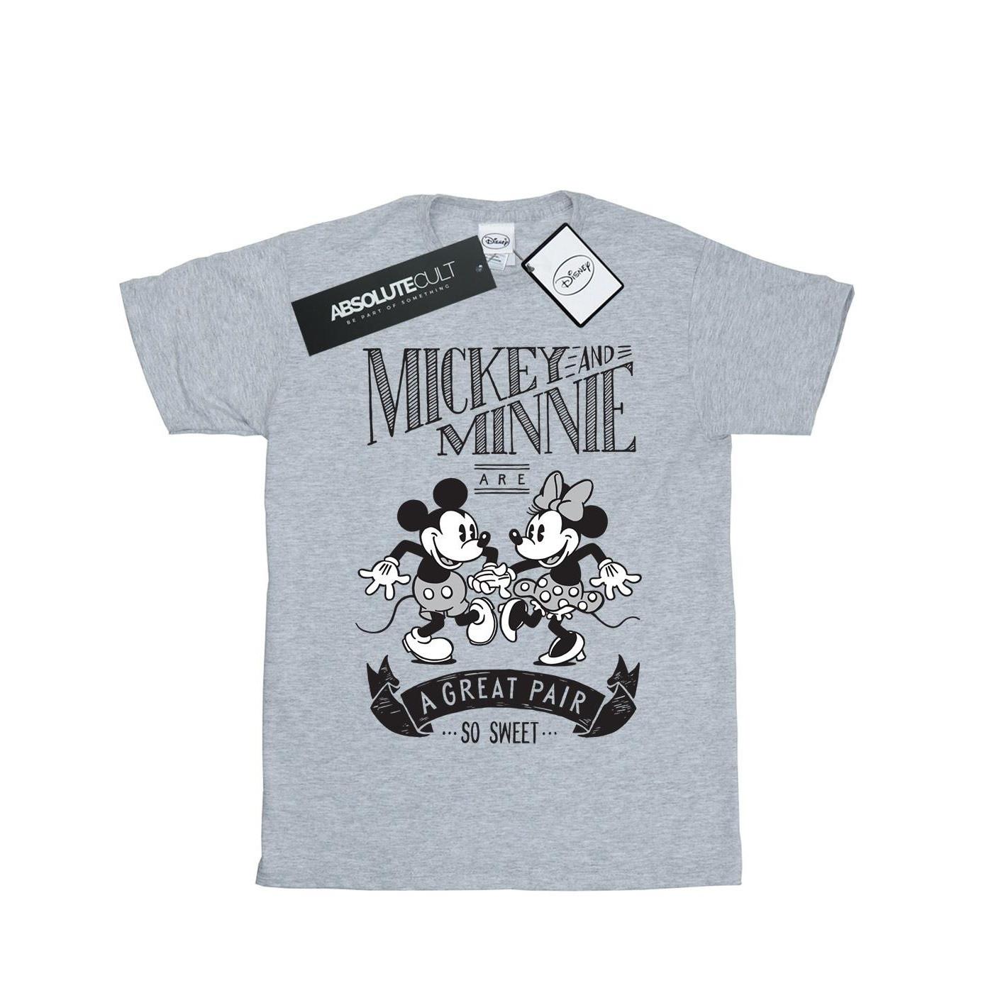 Mickey And Minnie Mouse Great Pair Tshirt Mädchen Grau 128 von Disney