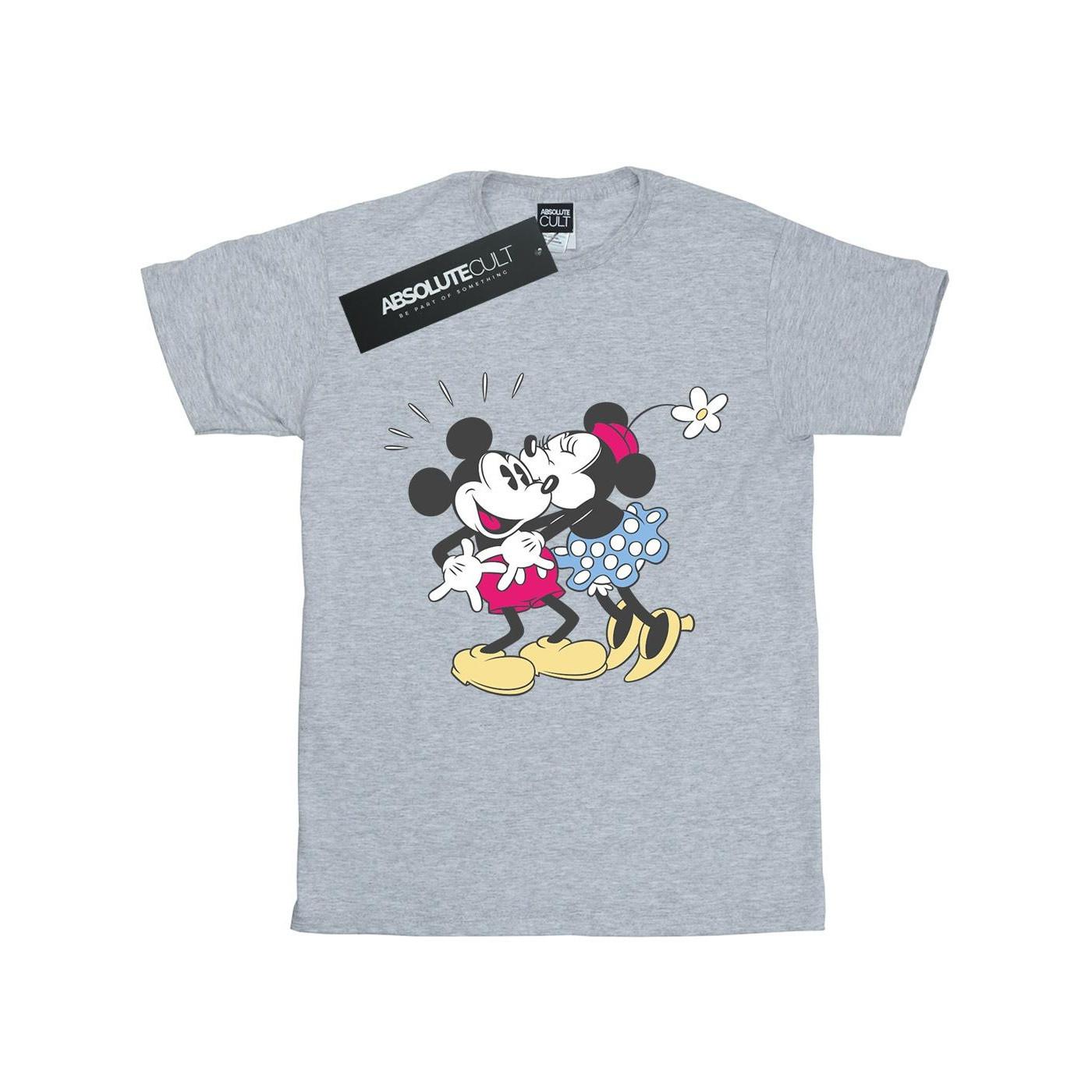 Mickey And Minnie Mouse Kiss Tshirt Jungen Grau 140/146 von Disney