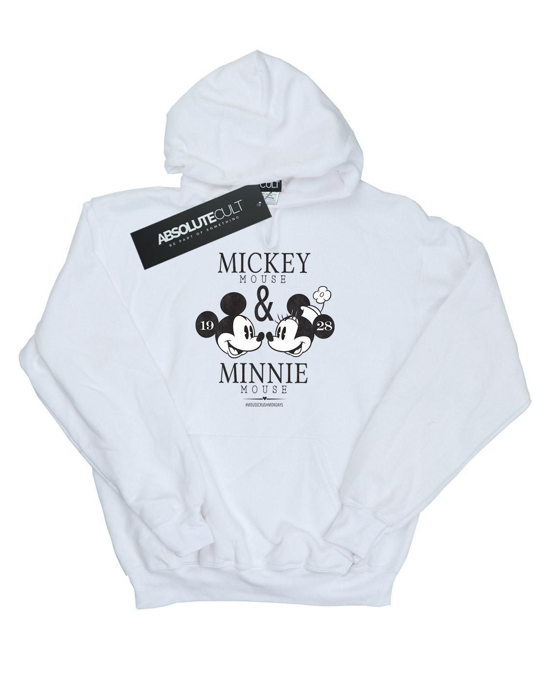 Mickey And Minnie Mouse Mousecrush Mondays Kapuzenpullover Damen Weiss L von Disney