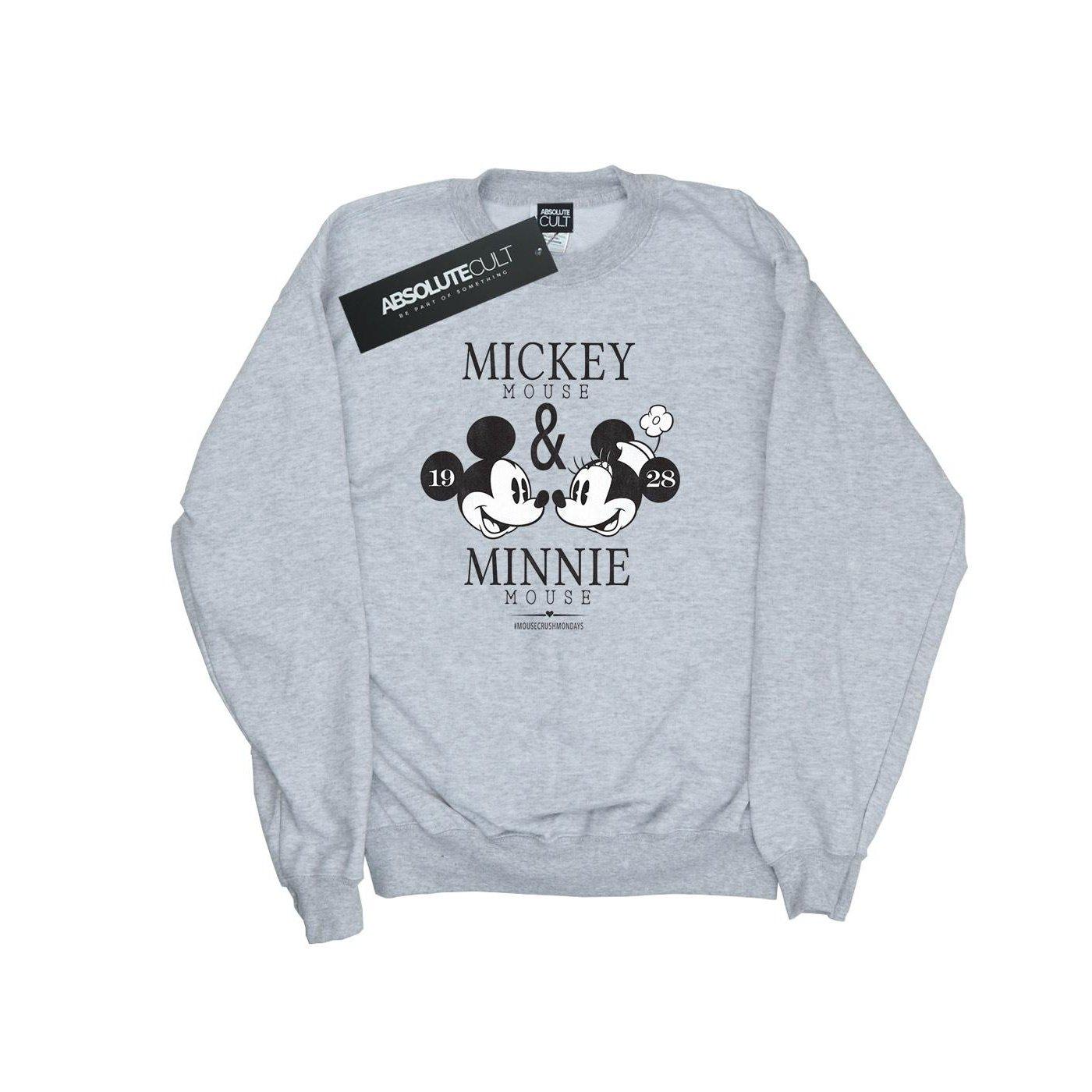 Mickey And Minnie Mouse Mousecrush Mondays Sweatshirt Unisex Grau 116 von Disney