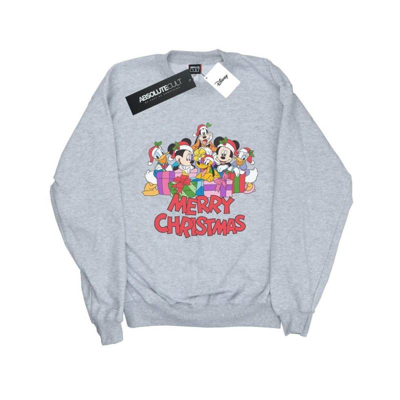 Mickey Mouse And Friends Christmas Sweatshirt Mädchen Grau 128 von Disney