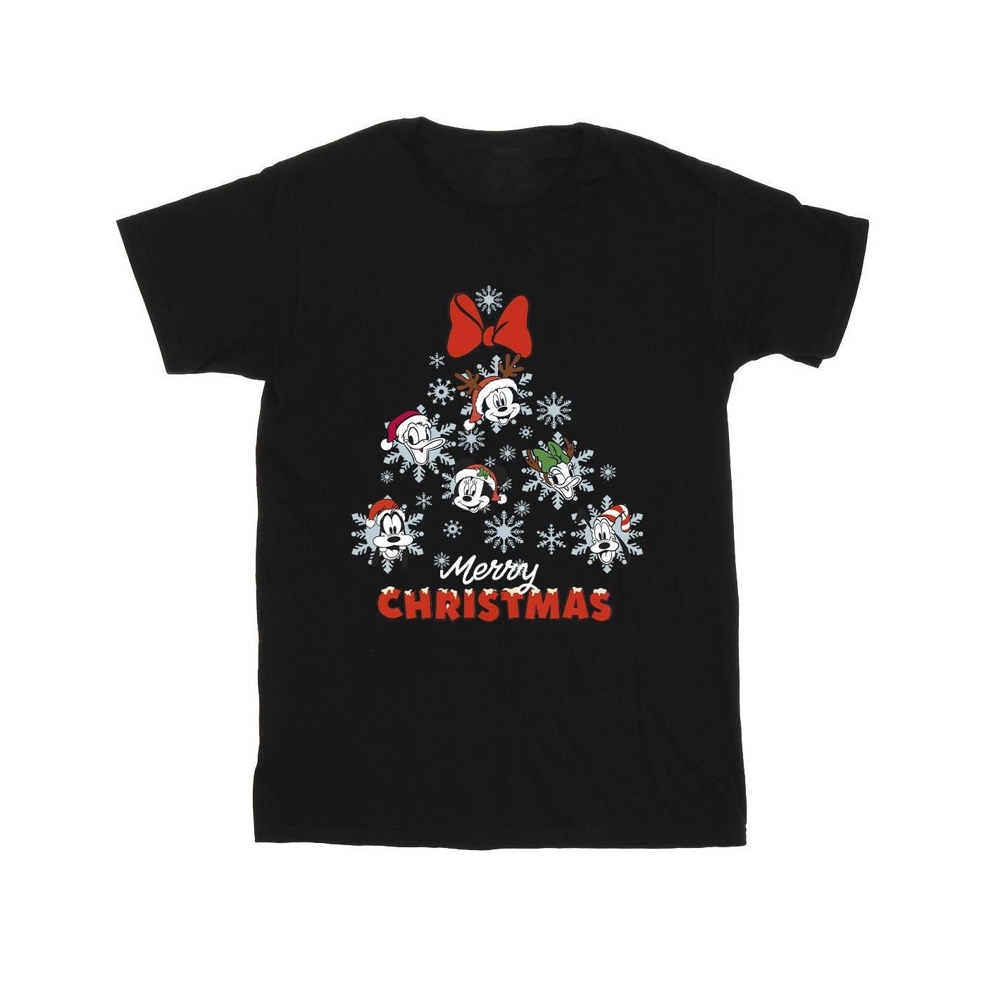 Mickey Mouse And Friends Christmas Tree Tshirt Mädchen Schwarz 140/146 von Disney