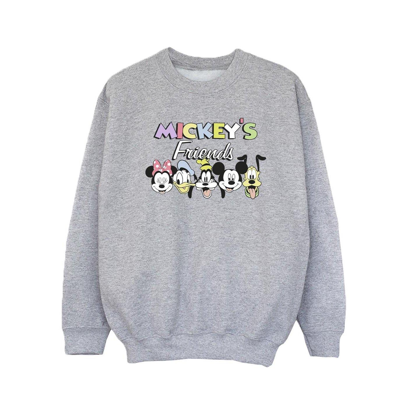 Mickey Mouse And Friends Faces Sweatshirt Mädchen Grau 152-158 von Disney